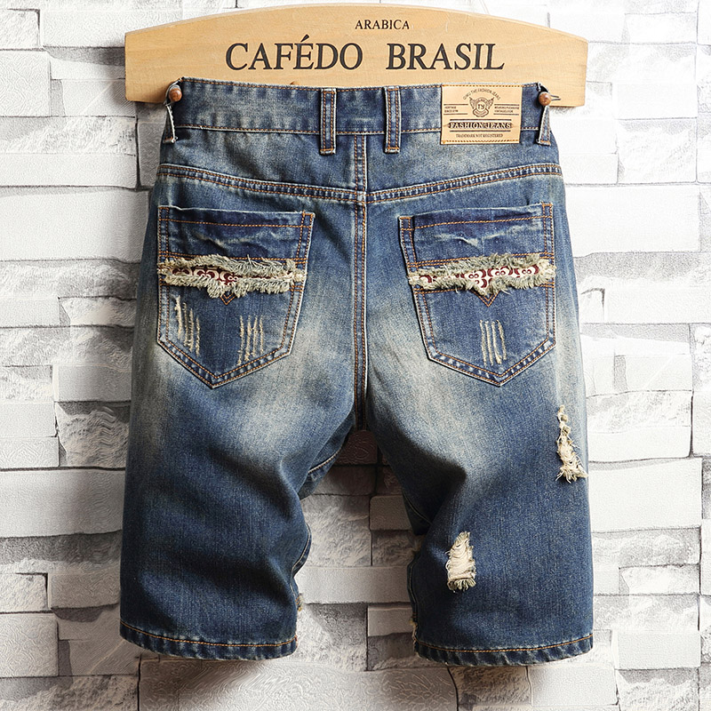 Ripped Hip-hop Denim Shorts Me - Streetwear Brand Pants recension och pris
