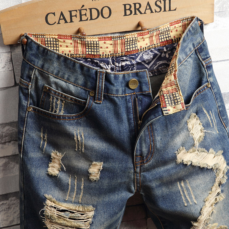 Ripped Hip-hop Denim Shorts Me - Streetwear Brand Pants recension och pris
