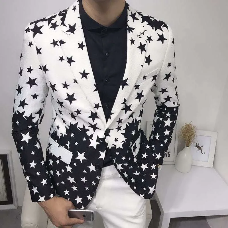 Star Print Slim Fit Blazers 20 - Streetwear Brand Jacket recension och pris
