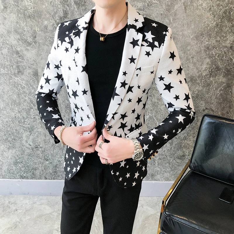 Star Print Slim Fit Blazers 20 - Streetwear Brand Jacket recension och pris