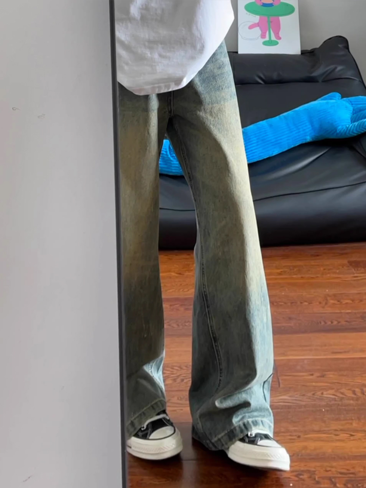 American Retro Blue Jeans Men' - Yellow Streetwear Brand recension och pris