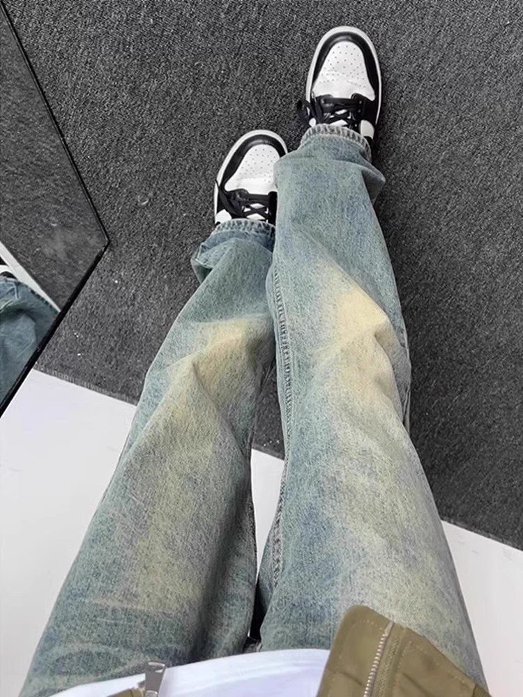 American Retro Blue Jeans Men' - Yellow Streetwear Brand recension och pris