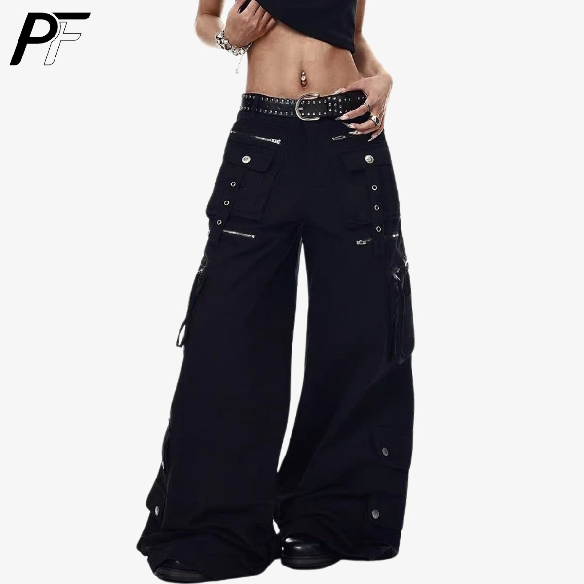 Grunge Techwear Wide Leg Cargo - Streetwear Brand Pants recension och pris
