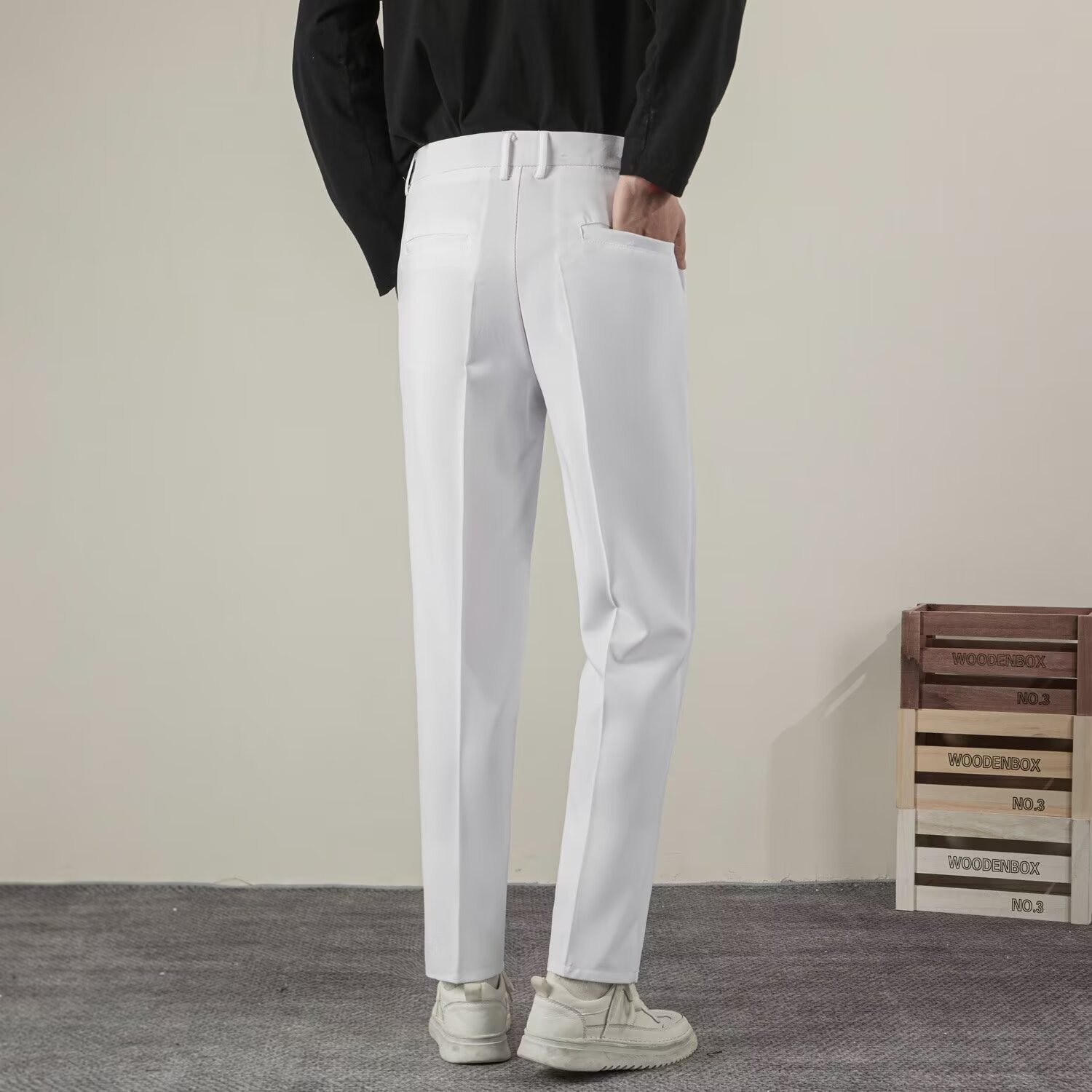 Summer Men's Solid Color Strai - Streetwear Brand Pants recension och pris