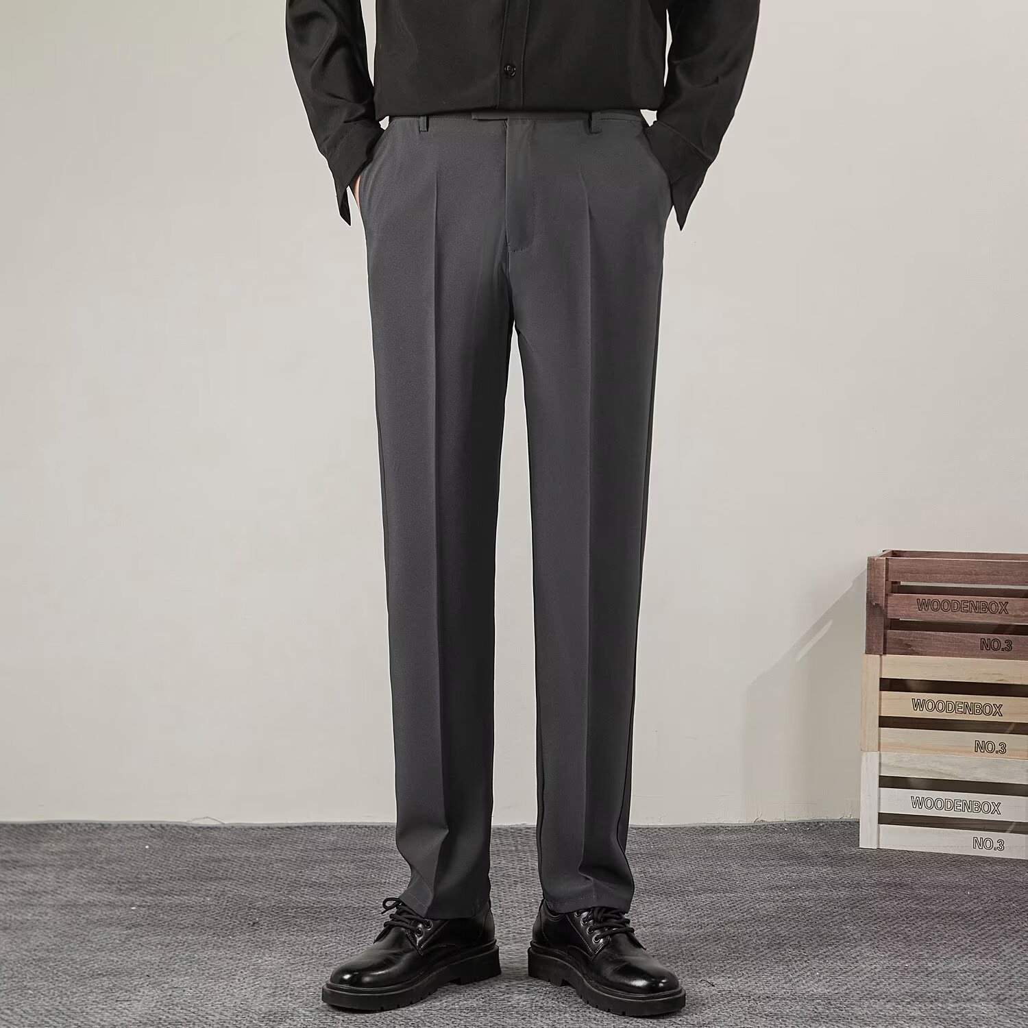 Summer Men's Solid Color Strai - Streetwear Brand Pants recension och pris